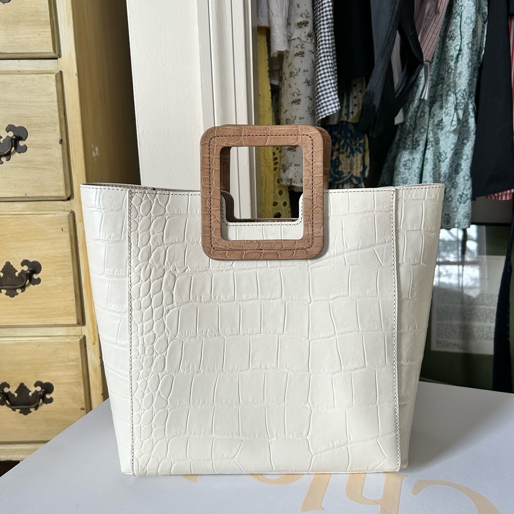 Staud Embossed Top Handle Bag
